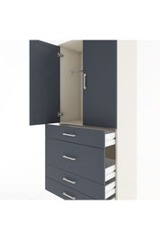Hyperion Dolap Tek Raflı 4 Çekmeceli Tek Askılı 88x44x195 - S60M059V2B