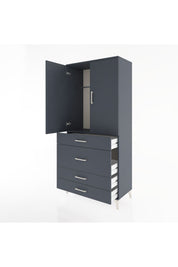 Hyperion Dolap Tek Raflı 4 Çekmeceli Tek Askılı 88x44x195 - S60M059V5B