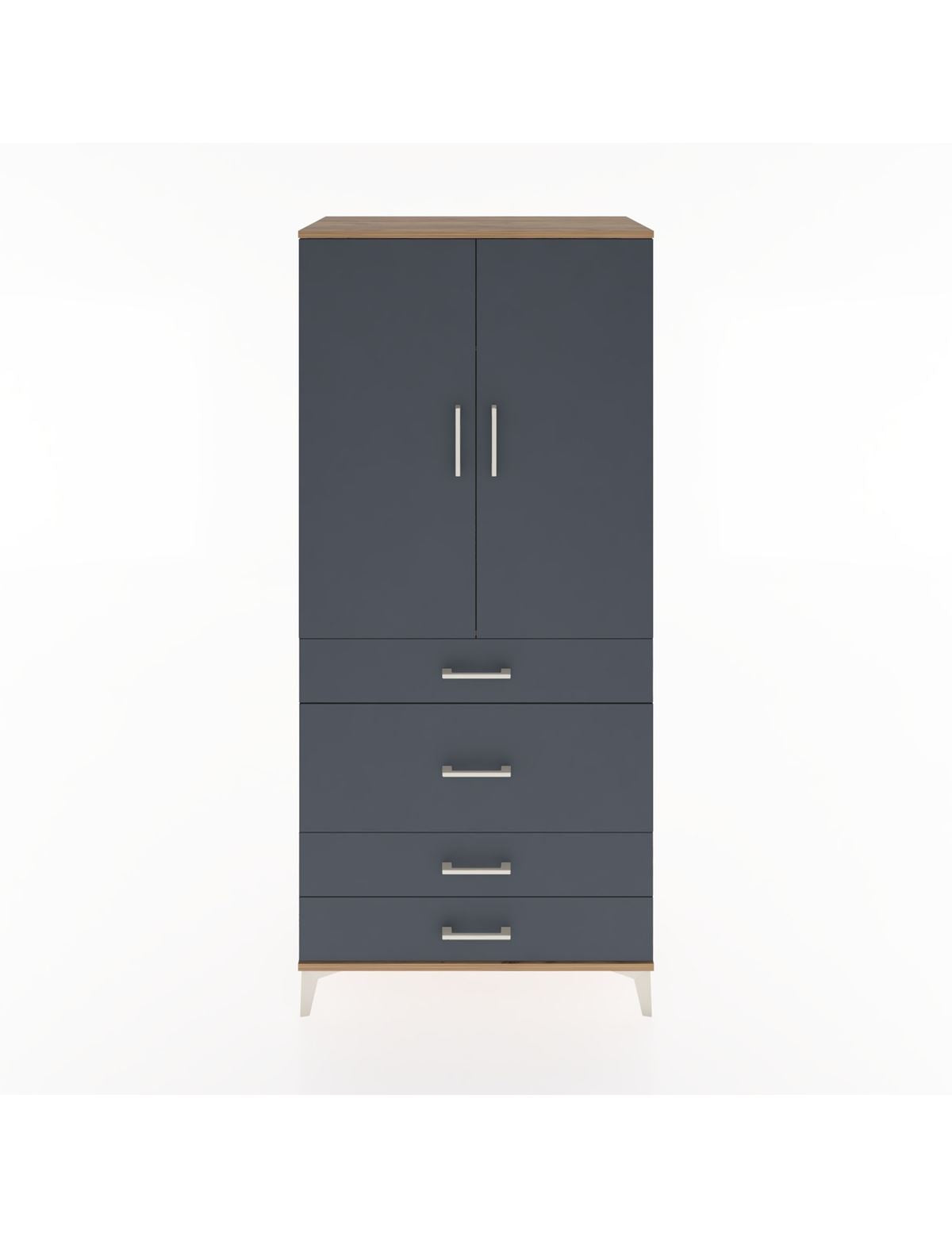 Hyperion Dolap Tek Raflı 4 Çekmeceli Tek Askılı 88x44x195 - S60M059V8B