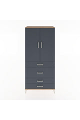 Hyperion Dolap Tek Raflı 4 Çekmeceli Tek Askılı 88x44x195
