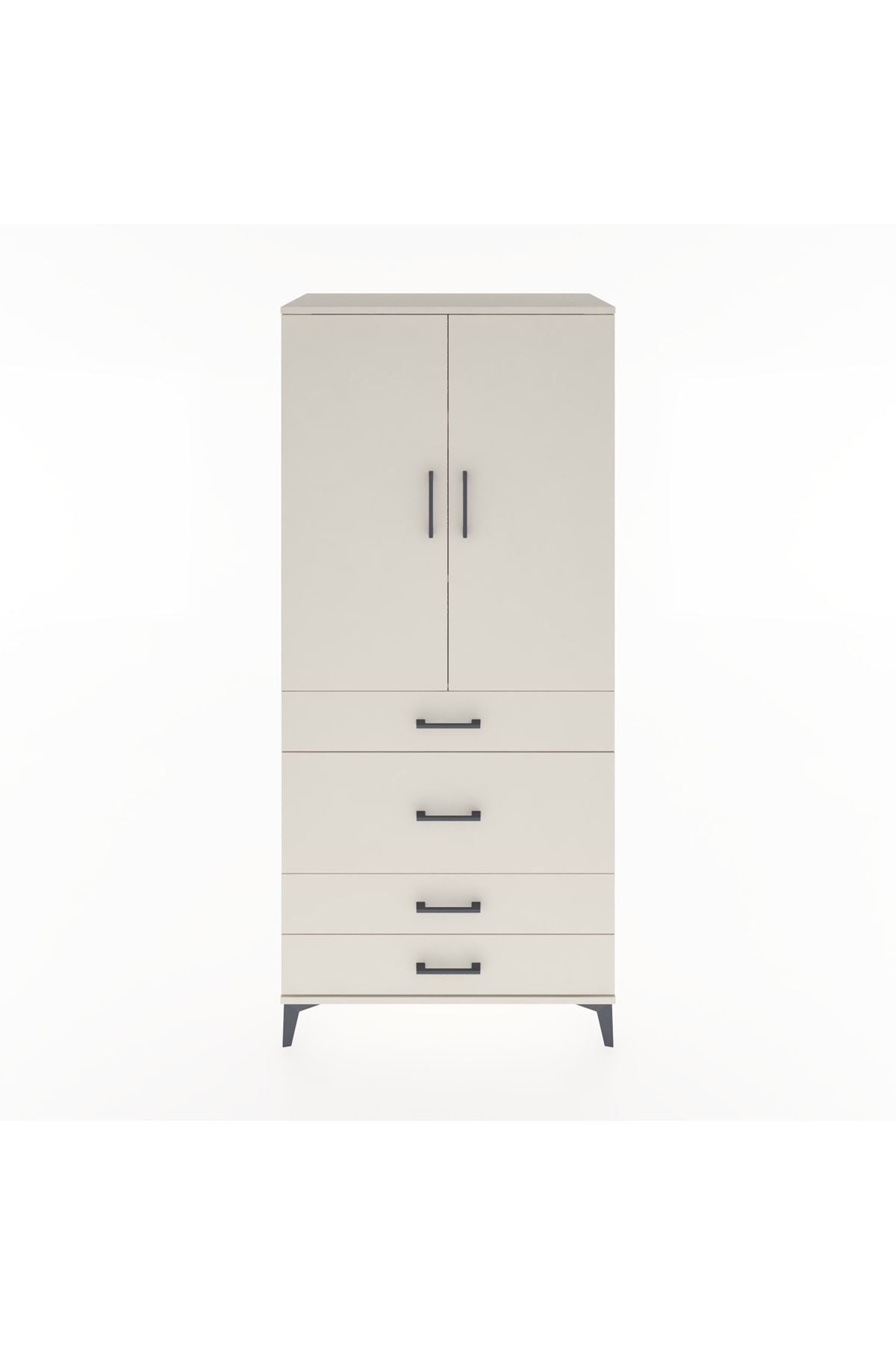 Hyperion Dolap 3 Raflı 4 Çekmeceli 2 Kapaklı 88x44x195 - S60M060V1B