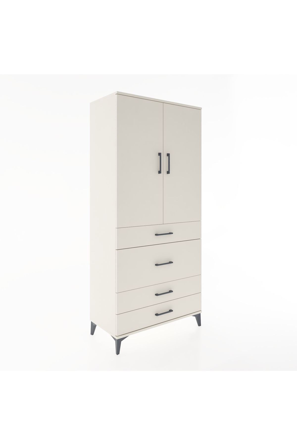 Hyperion Dolap 3 Raflı 4 Çekmeceli 2 Kapaklı 88x44x195 - S60M060V1B