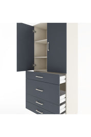 Hyperion Dolap 3 Raflı 4 Çekmeceli 2 Kapaklı 88x44x195 - S60M060V2B