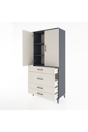 Hyperion Dolap 3 Raflı 4 Çekmeceli 2 Kapaklı 88x44x195 - S60M060V4B