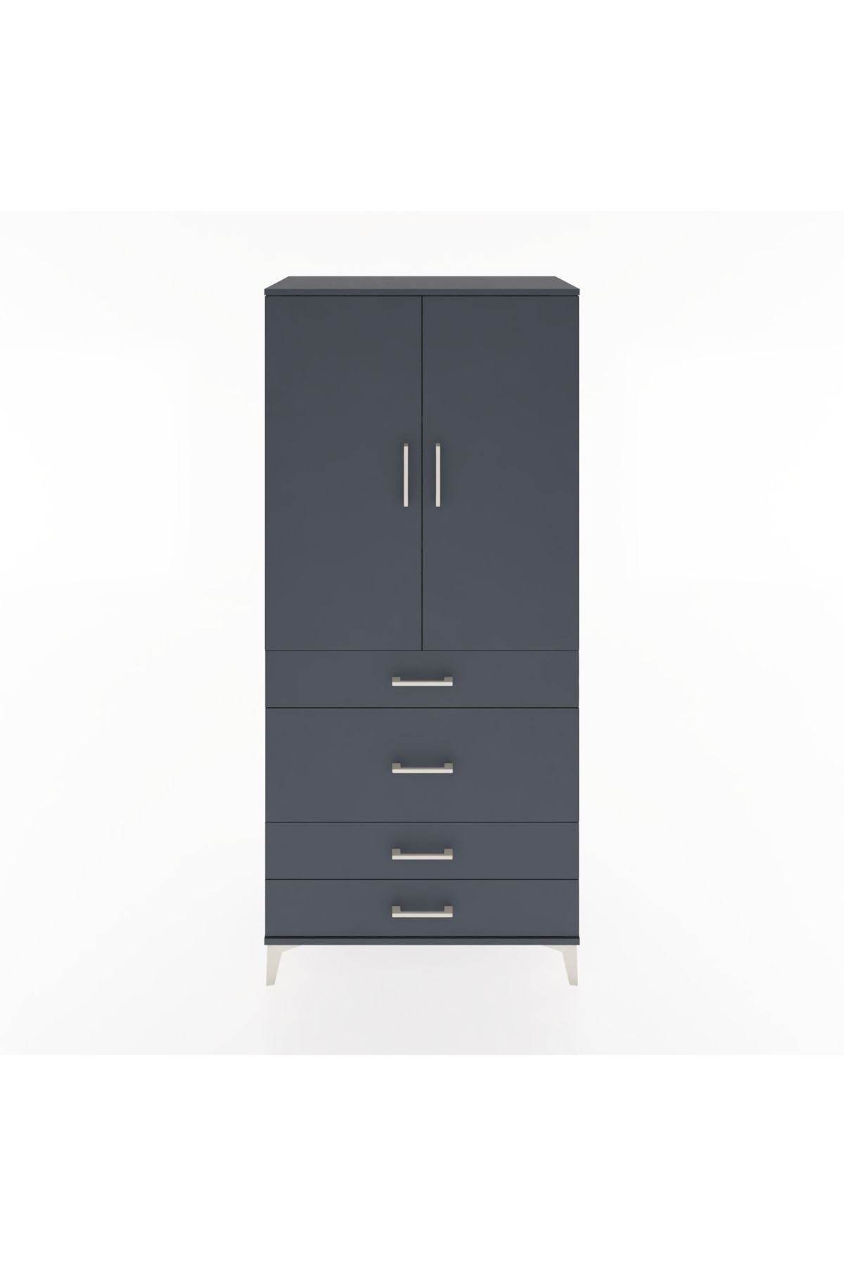 Hyperion Dolap 3 Raflı 4 Çekmeceli 2 Kapaklı 88x44x195 - S60M060V5B