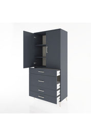 Hyperion Dolap 3 Raflı 4 Çekmeceli 2 Kapaklı 88x44x195 - S60M060V5B