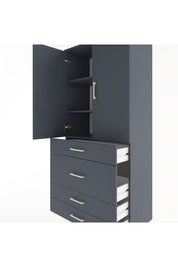 Hyperion Dolap 3 Raflı 4 Çekmeceli 2 Kapaklı 88x44x195 - S60M060V5B