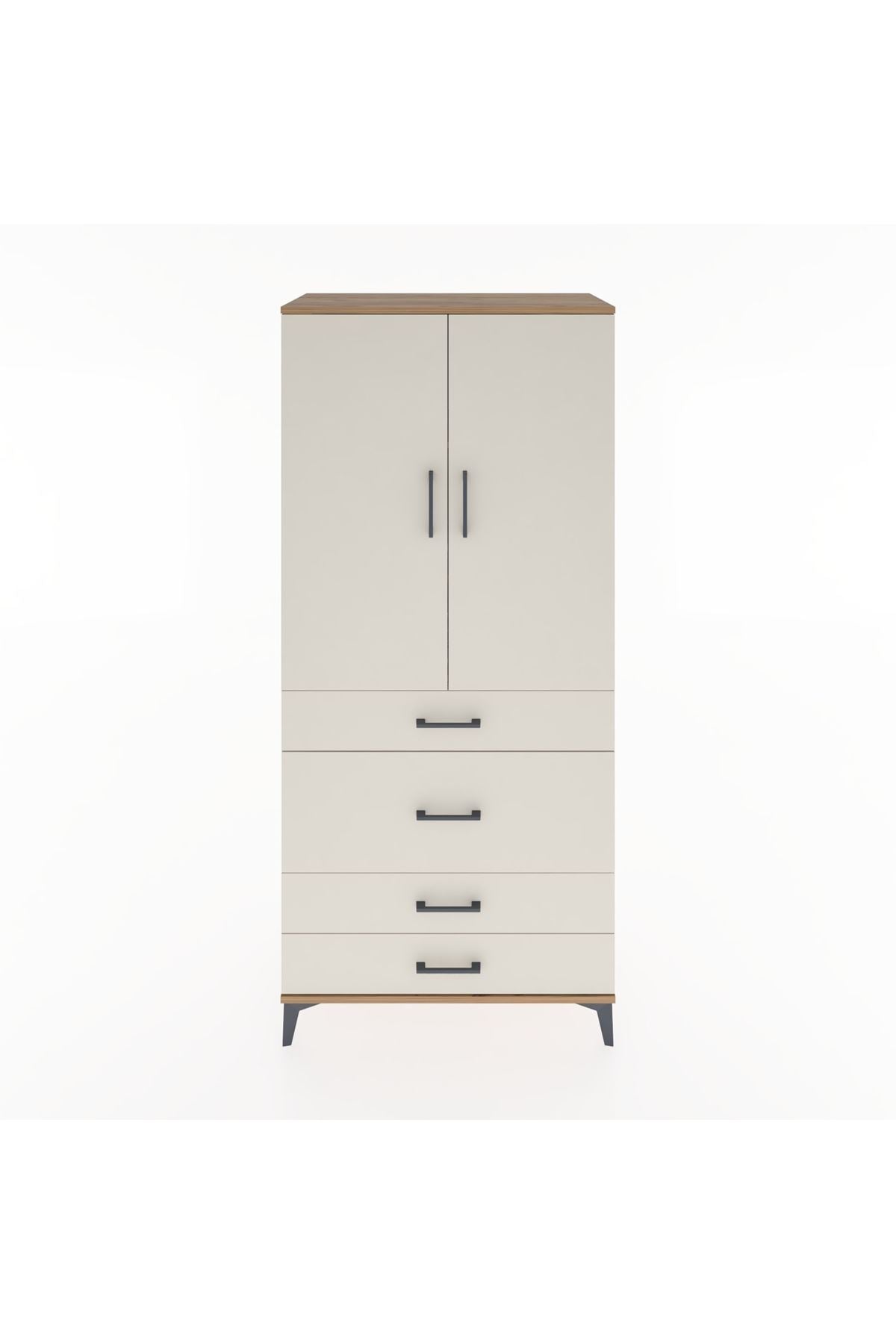 Hyperion Dolap 3 Raflı 4 Çekmeceli 2 Kapaklı 88x44x195 - S60M060V7B