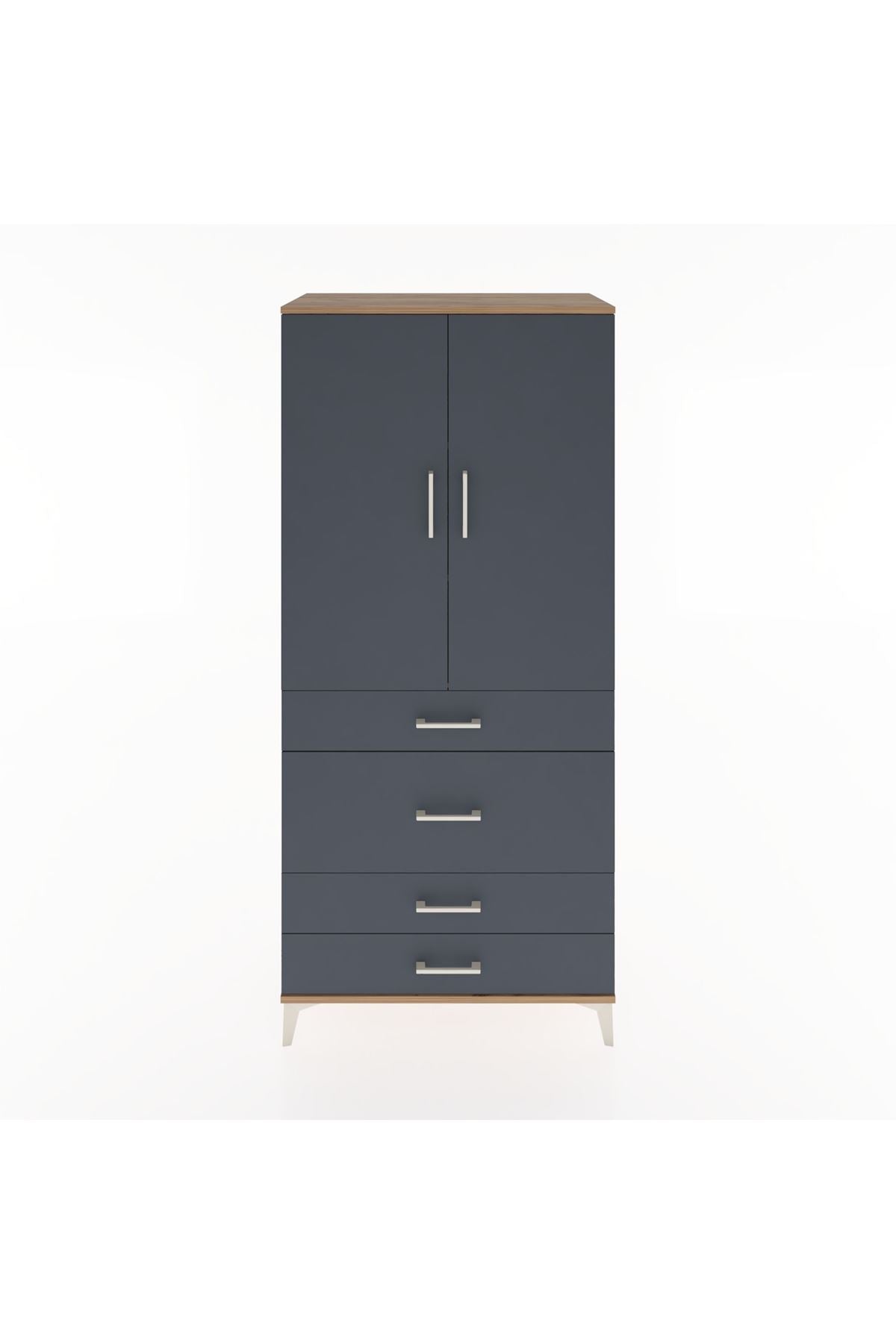 Hyperion Dolap 3 Raflı 4 Çekmeceli 2 Kapaklı 88x44x195 - S60M060V8B