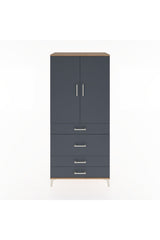 Hyperion Dolap 3 Raflı 4 Çekmeceli 2 Kapaklı 88x44x195