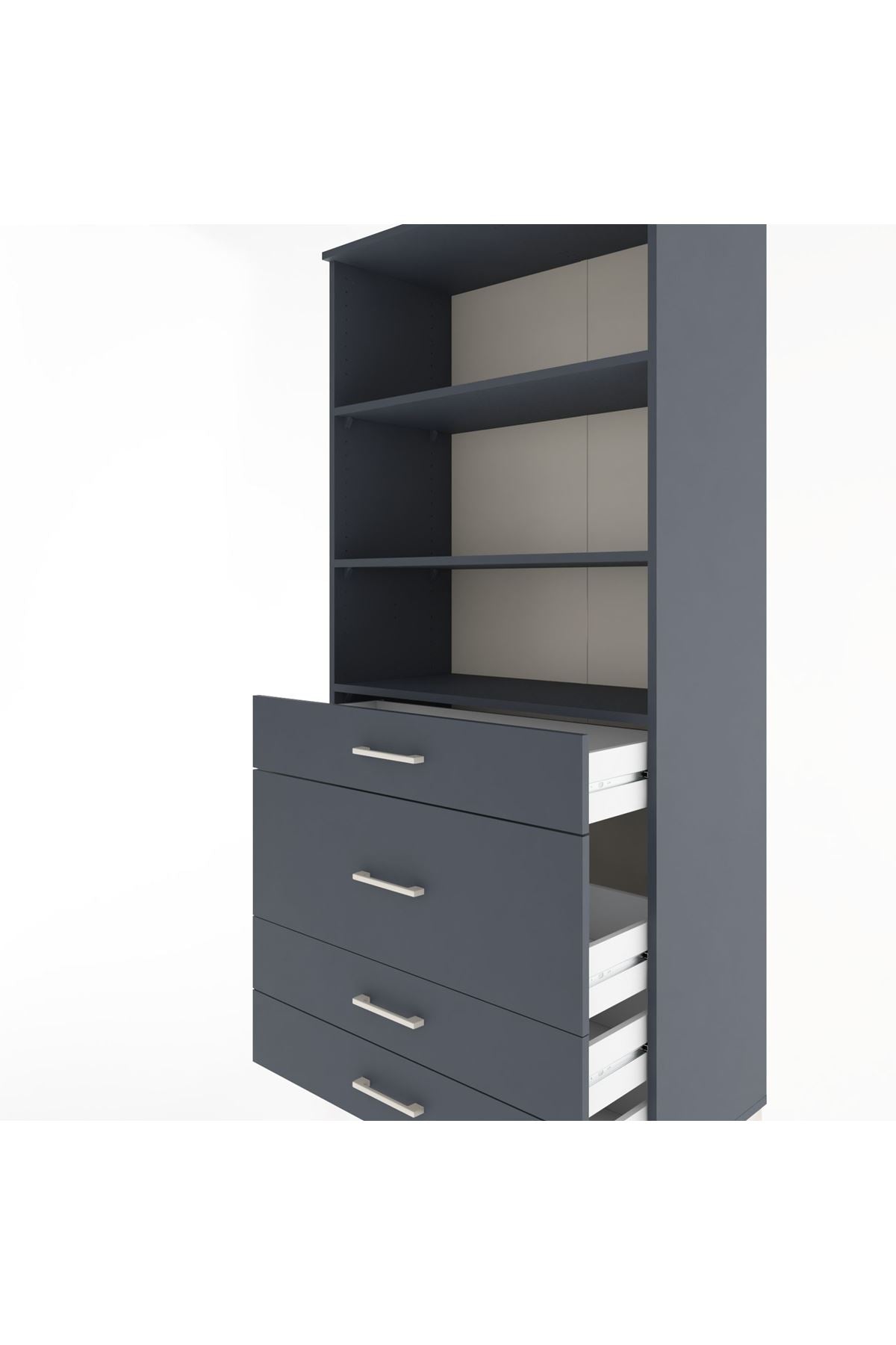 Hyperion Dolap 3 Raflı 4 Çekmeceli 88x44x195 - S60M061V5B