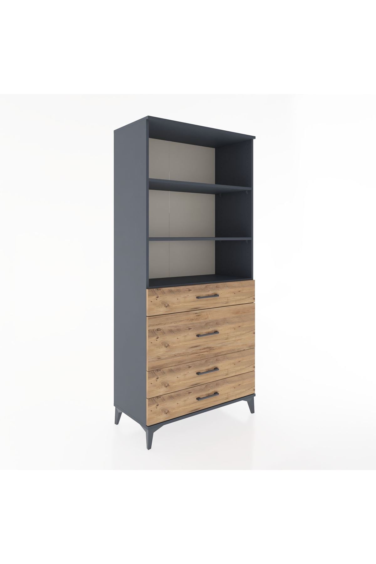 Hyperion Dolap 3 Raflı 4 Çekmeceli 88x44x195 - S60M061V6B