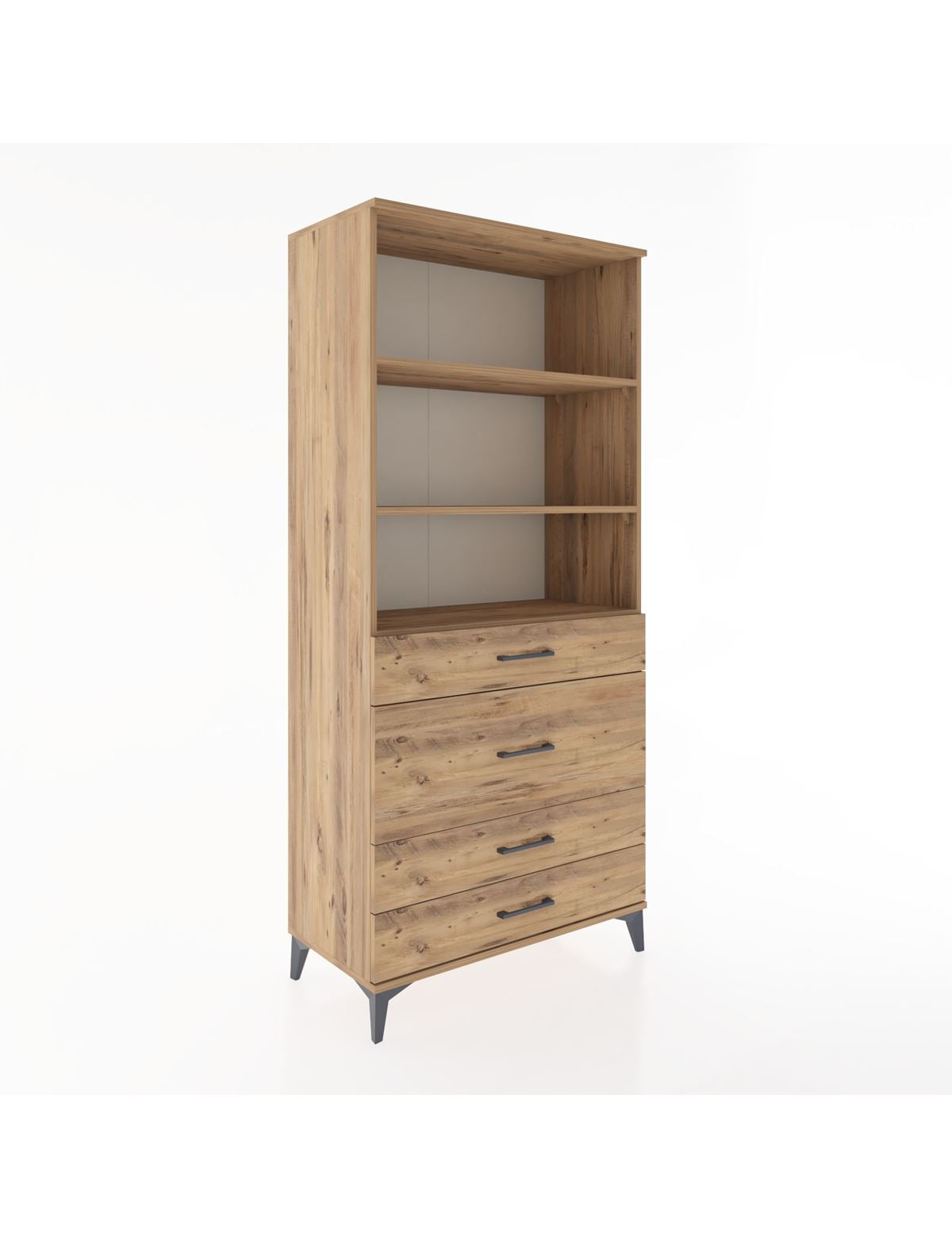 Hyperion Dolap 3 Raflı 4 Çekmeceli 88x44x195 - S60M061V9B