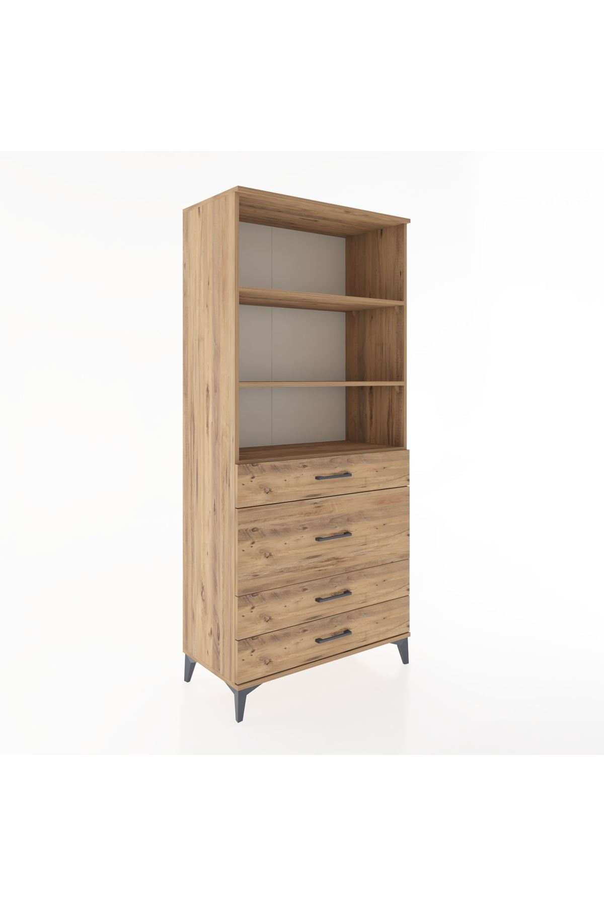 Hyperion Dolap 3 Raflı 4 Çekmeceli 88x44x195 - S60M061V9B