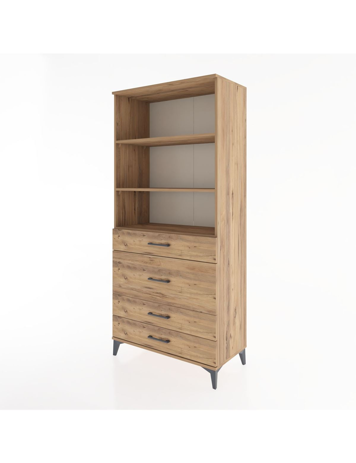 Hyperion Dolap 3 Raflı 4 Çekmeceli 88x44x195 - S60M061V9B