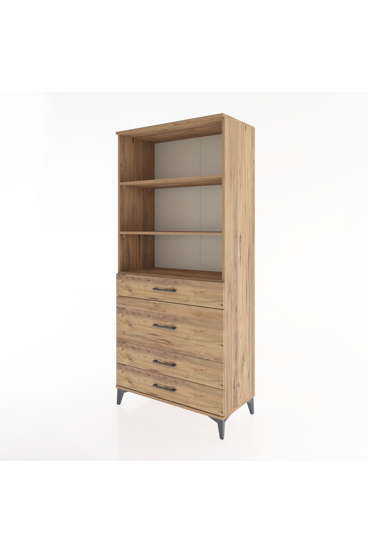 Hyperion Dolap 3 Raflı 4 Çekmeceli 88x44x195 - S60M061V9B