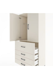 Hyperion Dolap Tek Raflı 4 Çekmeceli Tek Askılı 88x44x195 - S60M062V1B