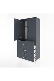 Hyperion Dolap Tek Raflı 4 Çekmeceli Tek Askılı 88x44x195 - S60M062V5B
