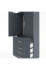 Hyperion Dolap Tek Raflı 4 Çekmeceli Tek Askılı 88x44x195 - S60M062V5B