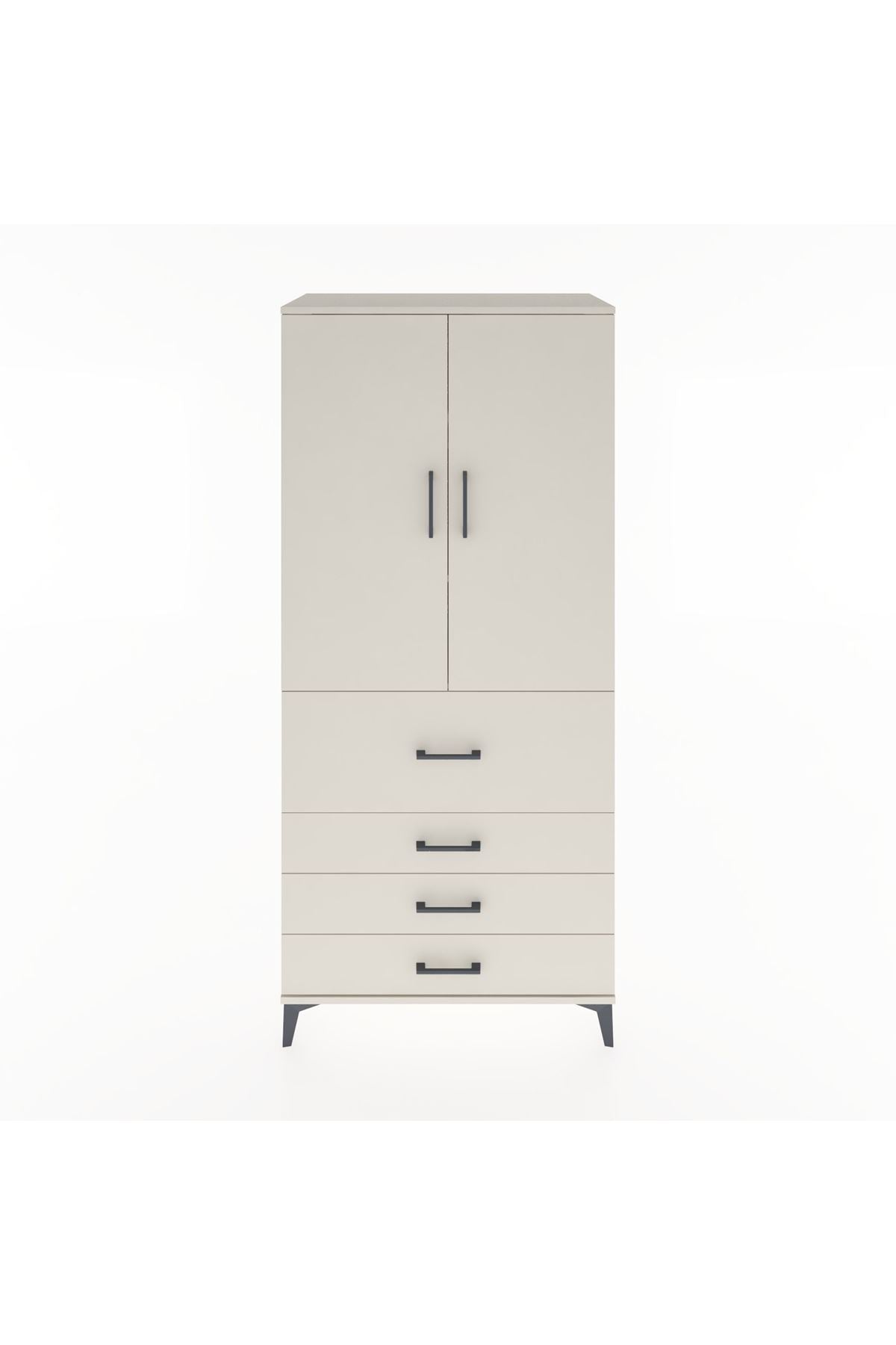Hyperion Dolap 3 Raflı 4 Çekmeceli 2 Kapaklı 88x44x195 - S60M063V1B