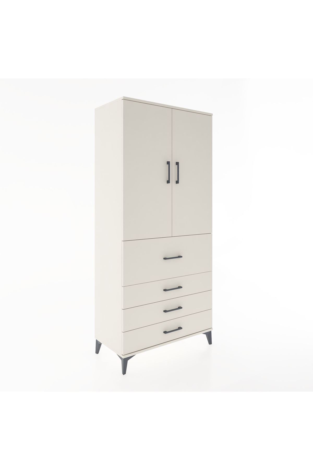 Hyperion Dolap 3 Raflı 4 Çekmeceli 2 Kapaklı 88x44x195 - S60M063V1B