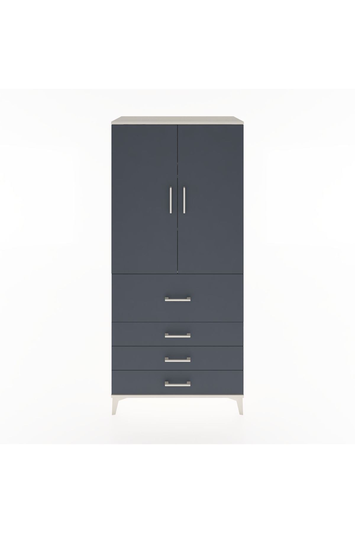 Hyperion Dolap 3 Raflı 4 Çekmeceli 2 Kapaklı 88x44x195 - S60M063V2B
