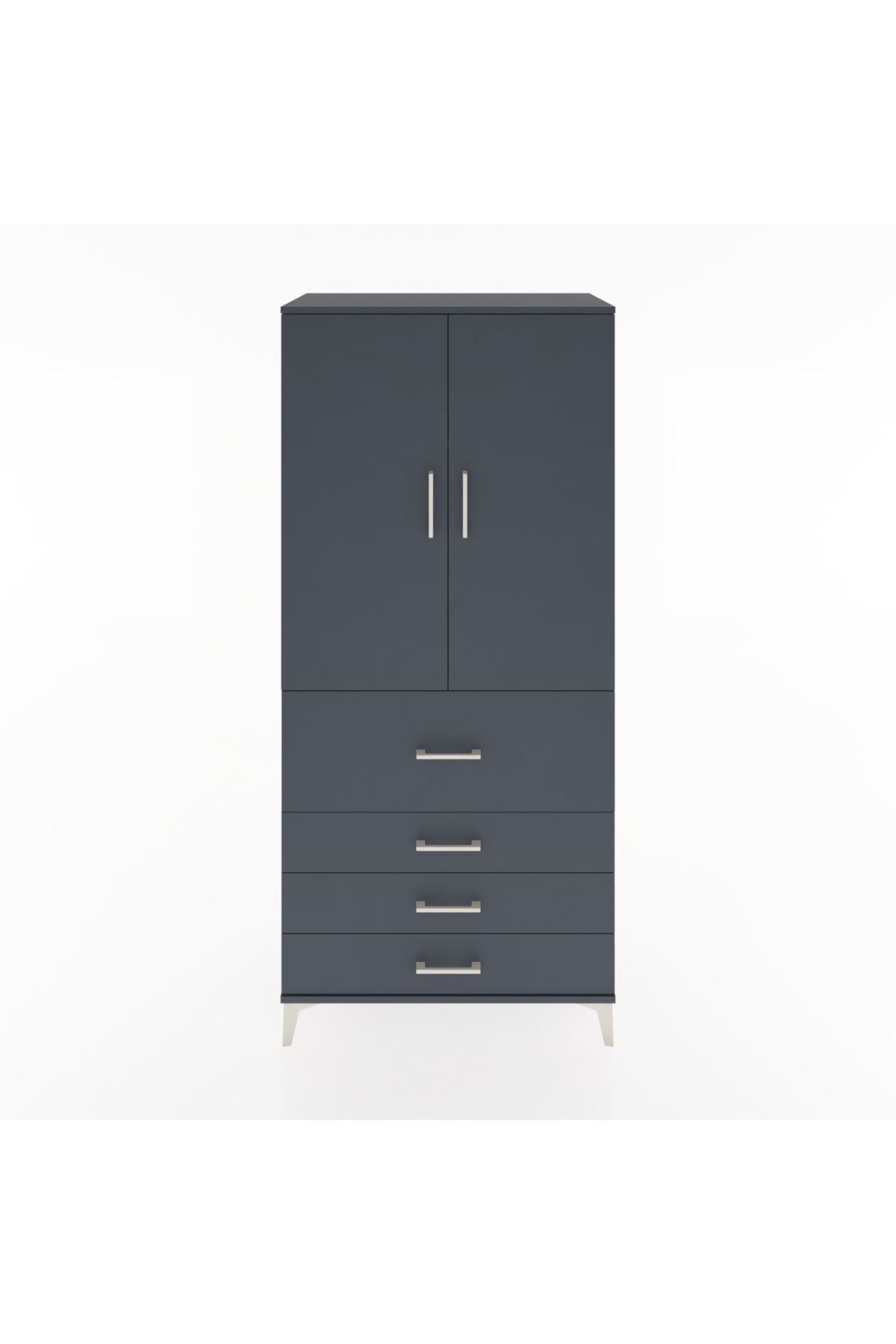 Hyperion Dolap 3 Raflı 4 Çekmeceli 2 Kapaklı 88x44x195 - S60M063V5B
