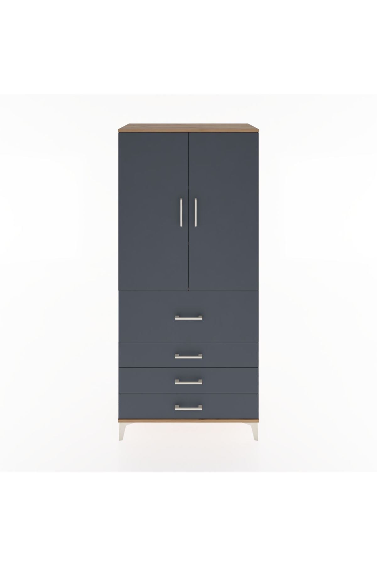 Hyperion Dolap 3 Raflı 4 Çekmeceli 2 Kapaklı 88x44x195 - S60M063V8B