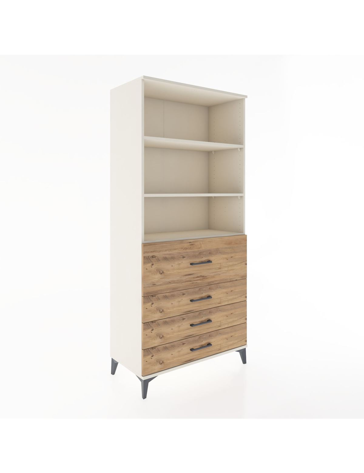 Hyperion Dolap 3 Raflı 4 Çekmeceli 88x44x195 - S60M064V3B
