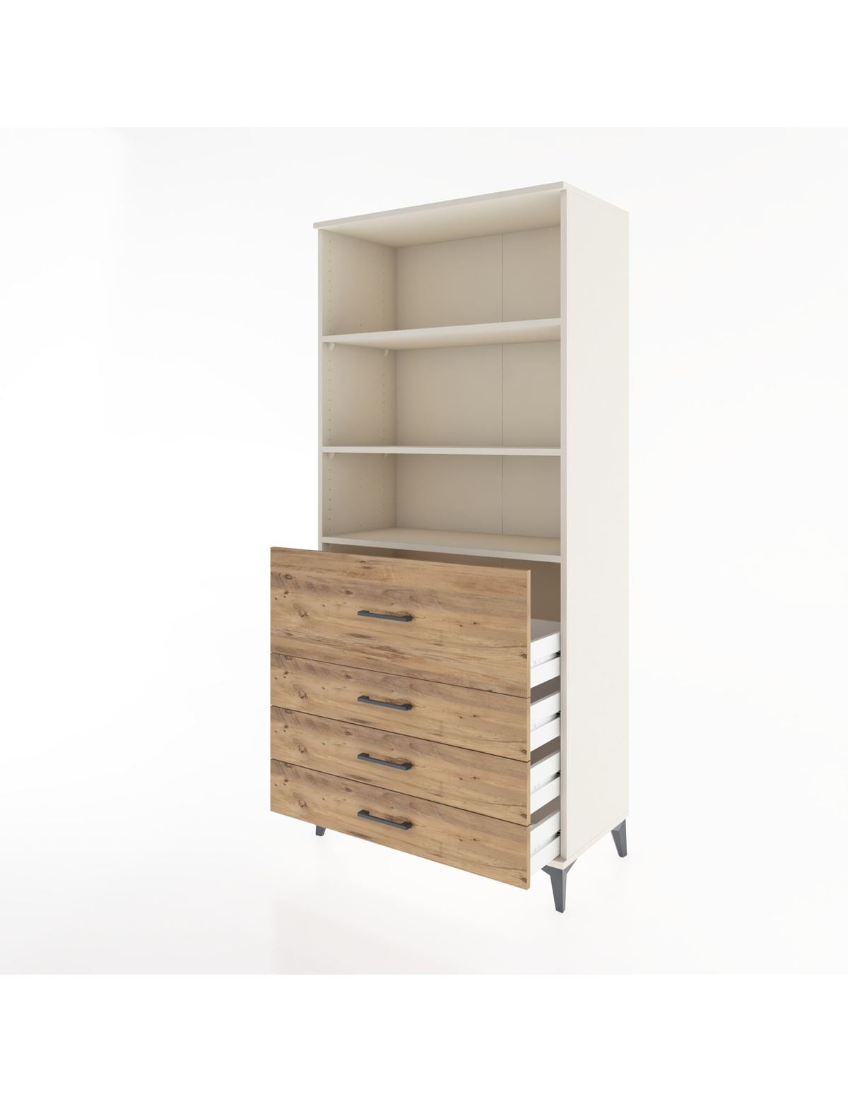 Hyperion Dolap 3 Raflı 4 Çekmeceli 88x44x195 - S60M064V3B
