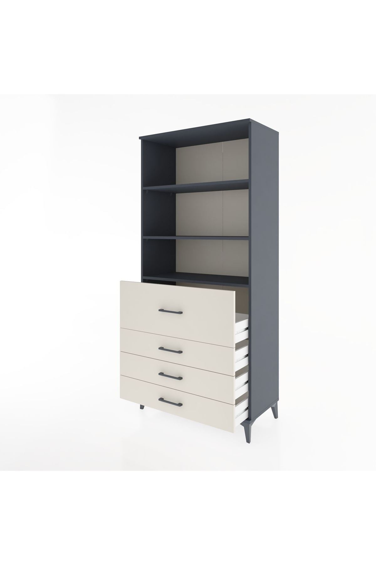 Hyperion Dolap 3 Raflı 4 Çekmeceli 88x44x195 - S60M064V4B