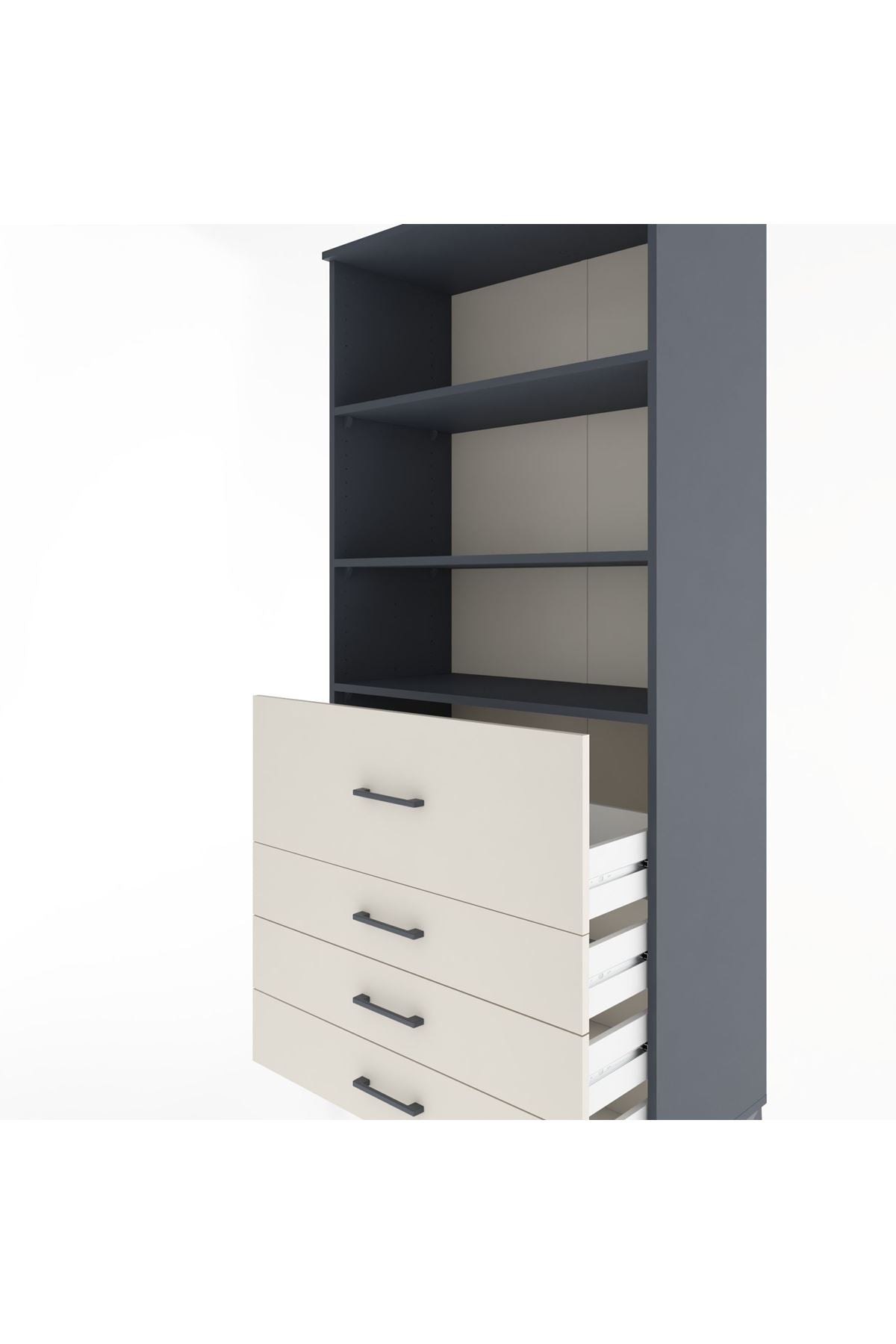 Hyperion Dolap 3 Raflı 4 Çekmeceli 88x44x195 - S60M064V4B