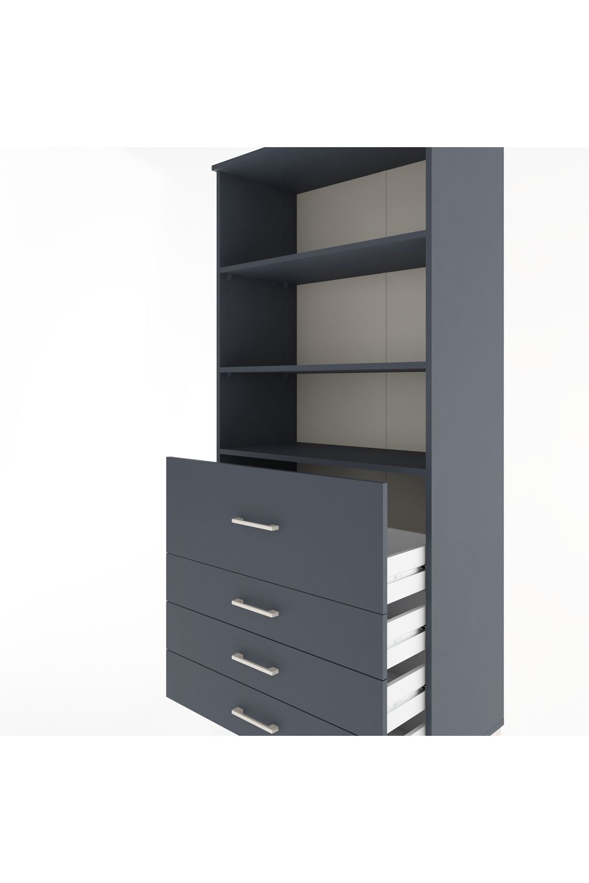 Hyperion Dolap 3 Raflı 4 Çekmeceli 88x44x195 - S60M064V5B