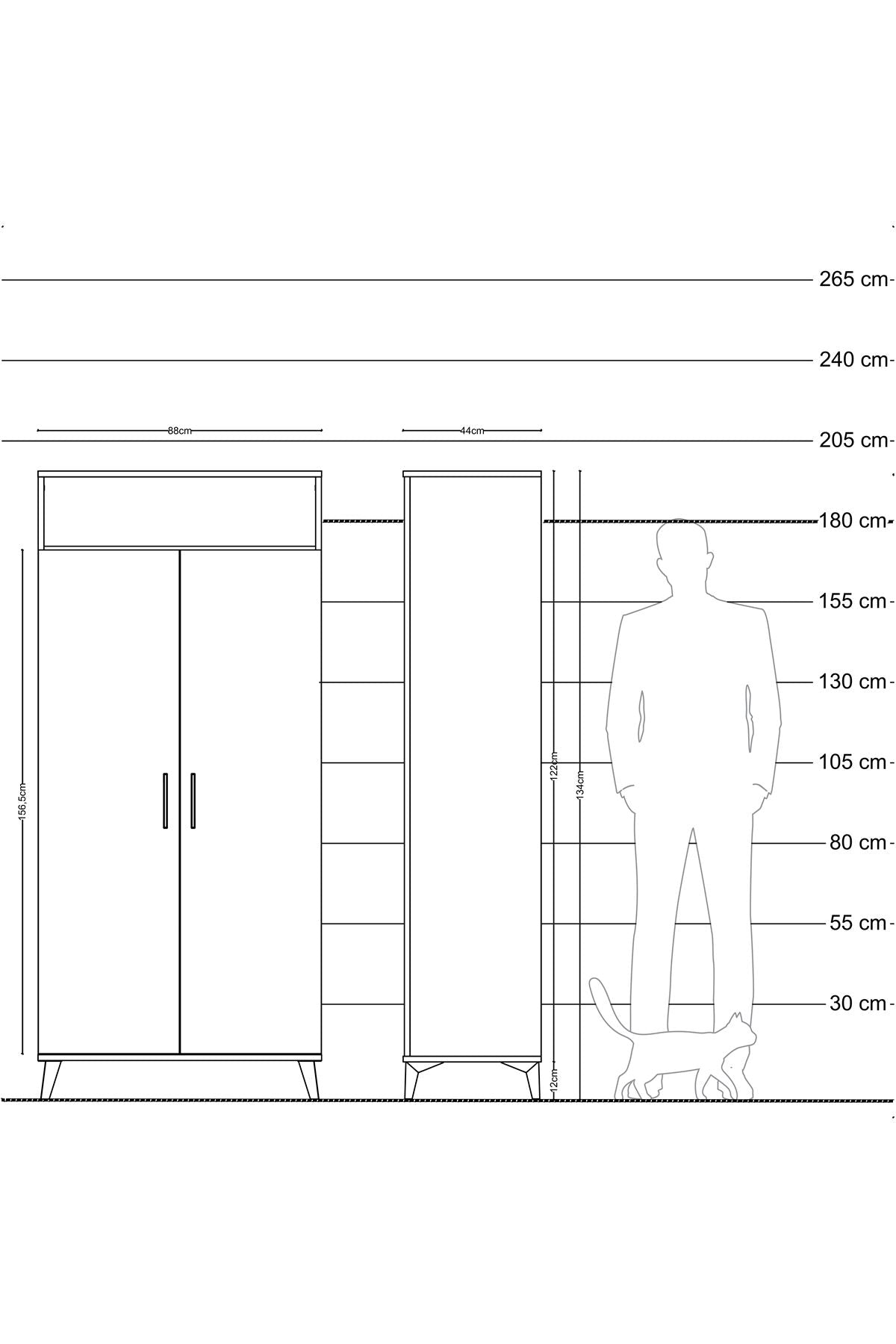 Hyperion Dolap 5 Raflı 2 Kapaklı 88x44x195 - S60M068V9B