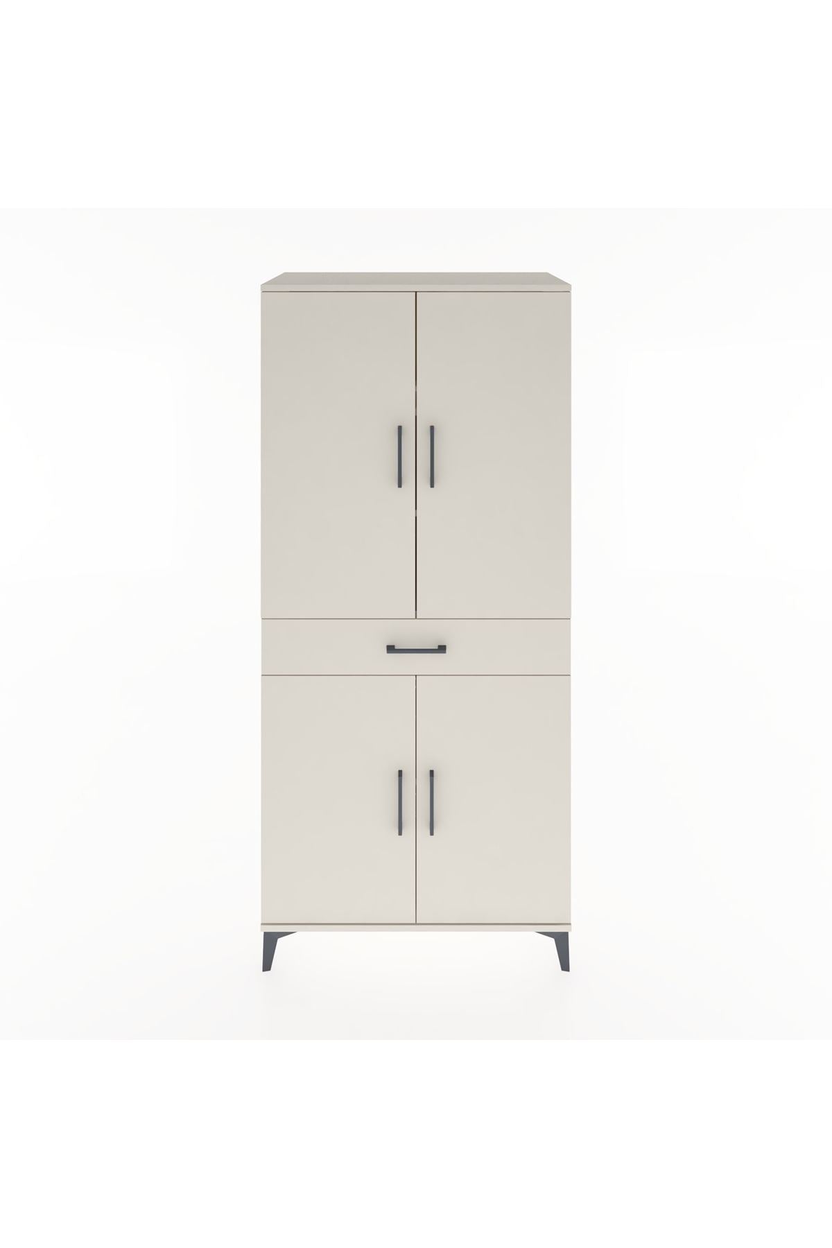 Hyperion Dolap 4 Raflı Tek Çekmeceli 4 Kapaklı 88x44x195 - S60M071V1B