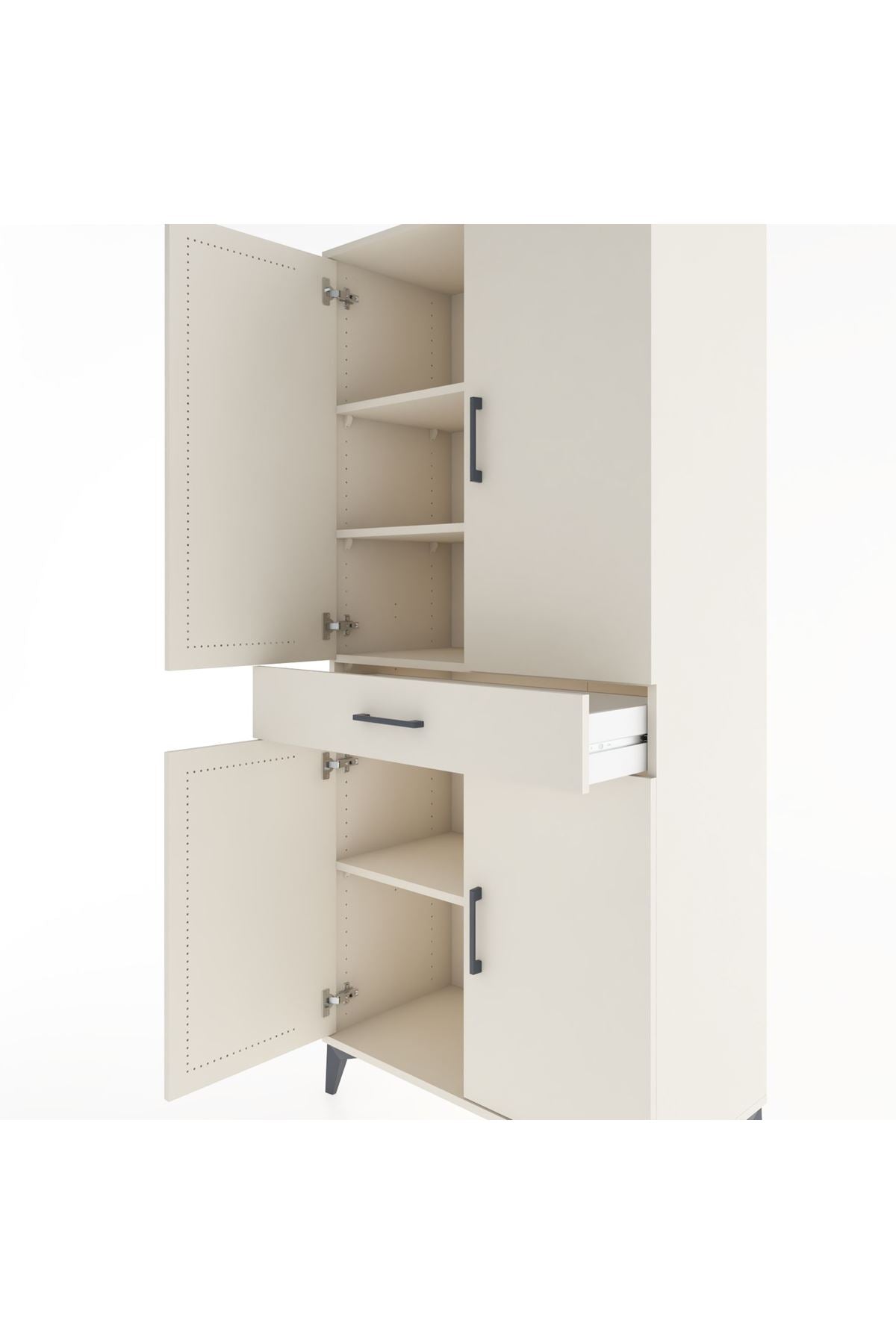 Hyperion Dolap 4 Raflı Tek Çekmeceli 4 Kapaklı 88x44x195 - S60M071V1B