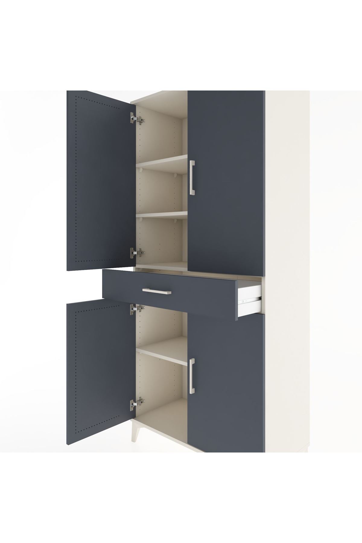 Hyperion Dolap 4 Raflı Tek Çekmeceli 4 Kapaklı 88x44x195 - S60M071V2B