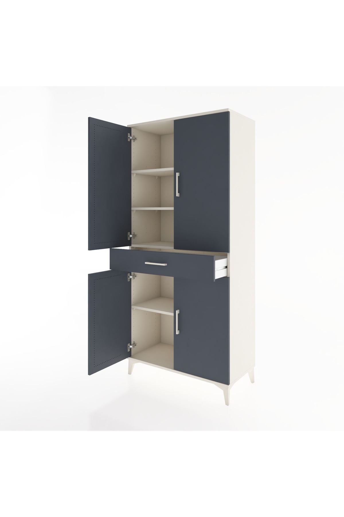 Hyperion Dolap 4 Raflı Tek Çekmeceli 4 Kapaklı 88x44x195 - S60M071V2B