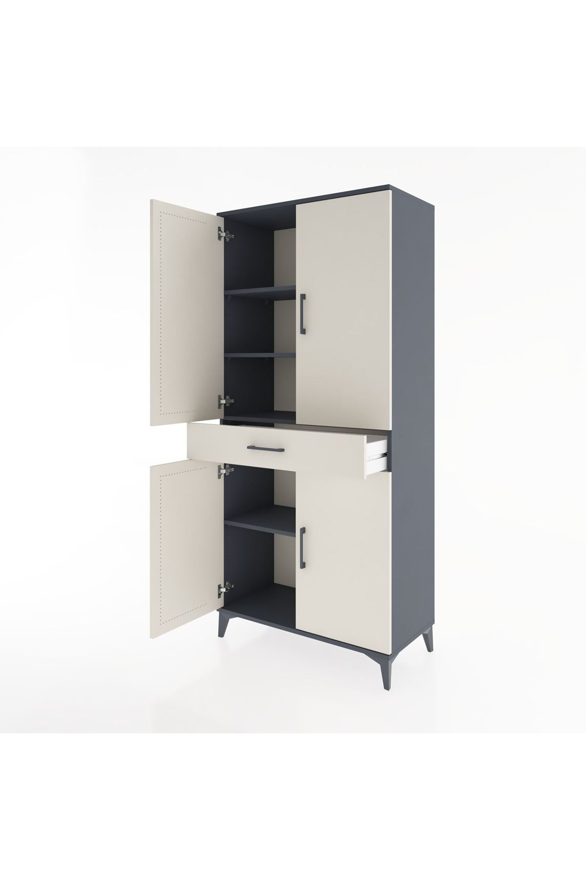 Hyperion Dolap 4 Raflı Tek Çekmeceli 4 Kapaklı 88x44x195 - S60M071V4B