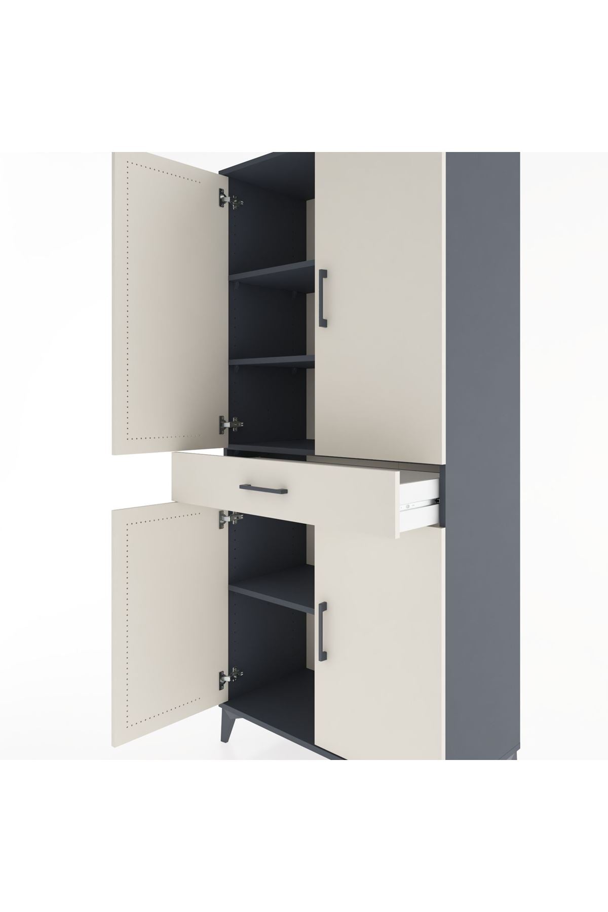 Hyperion Dolap 4 Raflı Tek Çekmeceli 4 Kapaklı 88x44x195 - S60M071V4B