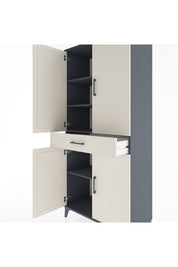 Hyperion Dolap 4 Raflı Tek Çekmeceli 4 Kapaklı 88x44x195 - S60M071V4B
