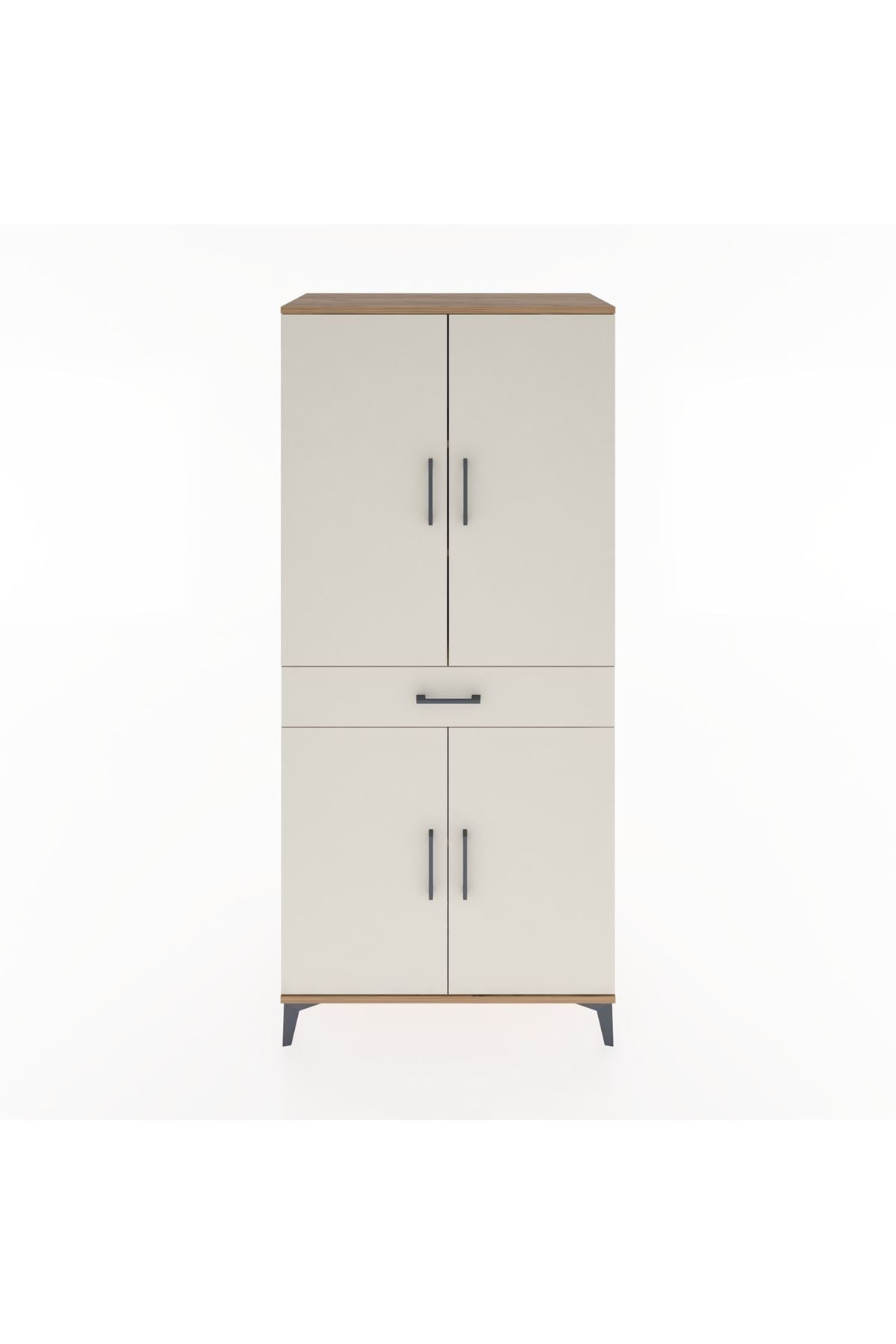 Hyperion Dolap 4 Raflı Tek Çekmeceli 4 Kapaklı 88x44x195 - S60M071V7B