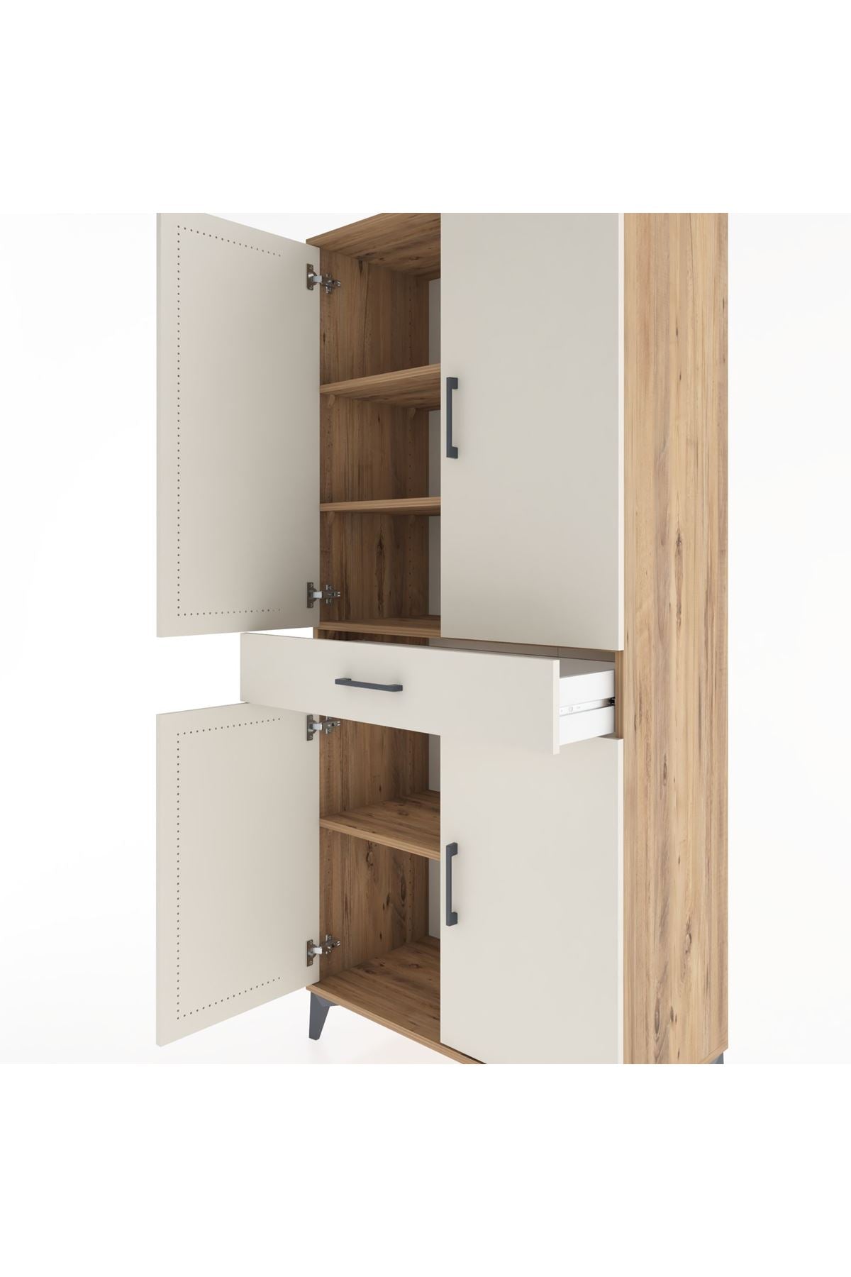 Hyperion Dolap 4 Raflı Tek Çekmeceli 4 Kapaklı 88x44x195 - S60M071V7B