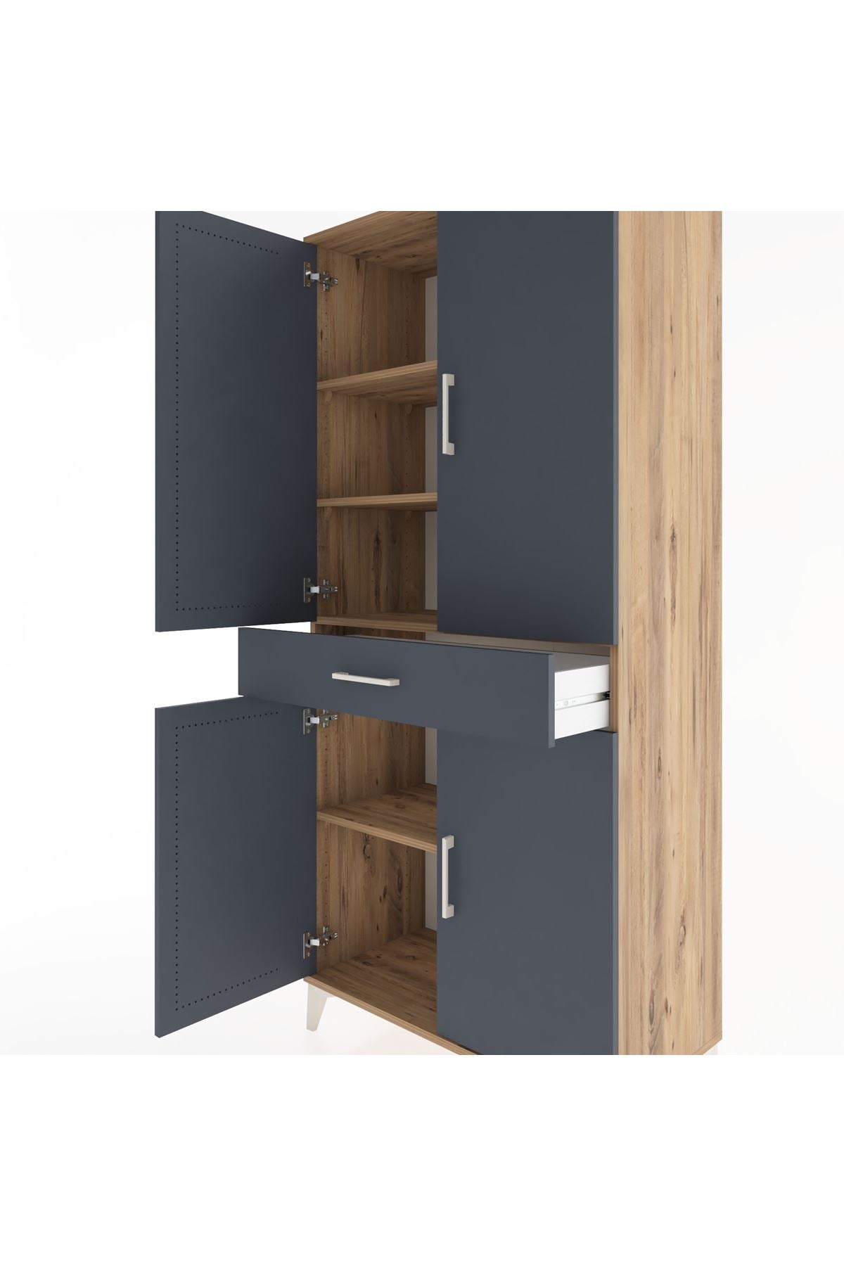 Hyperion Dolap 4 Raflı Tek Çekmeceli 4 Kapaklı 88x44x195 - S60M071V8B