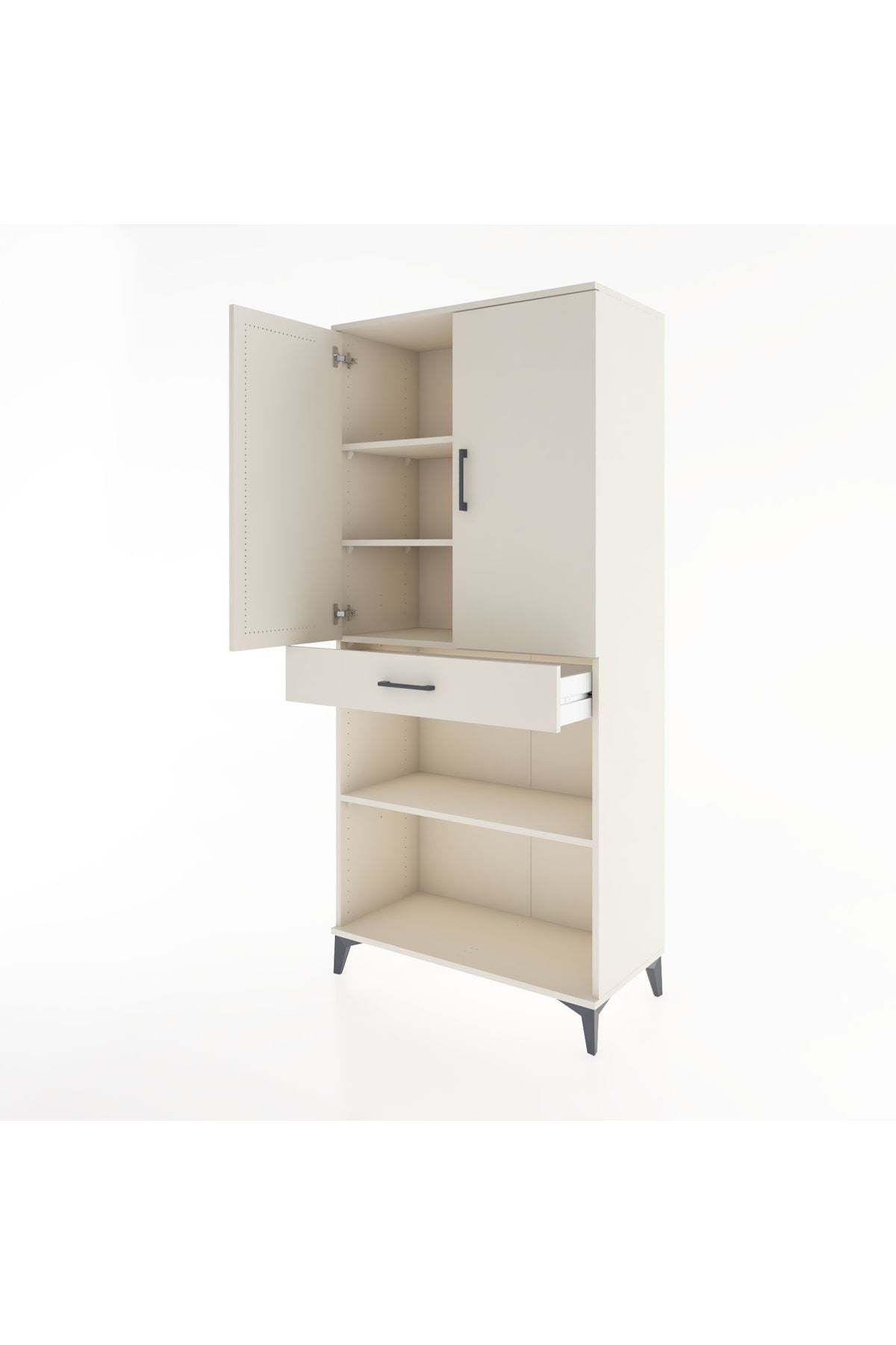 Hyperion Dolap 4 Raflı Tek Çekmeceli 2 Kapaklı 88x44x195 - S60M072V1B