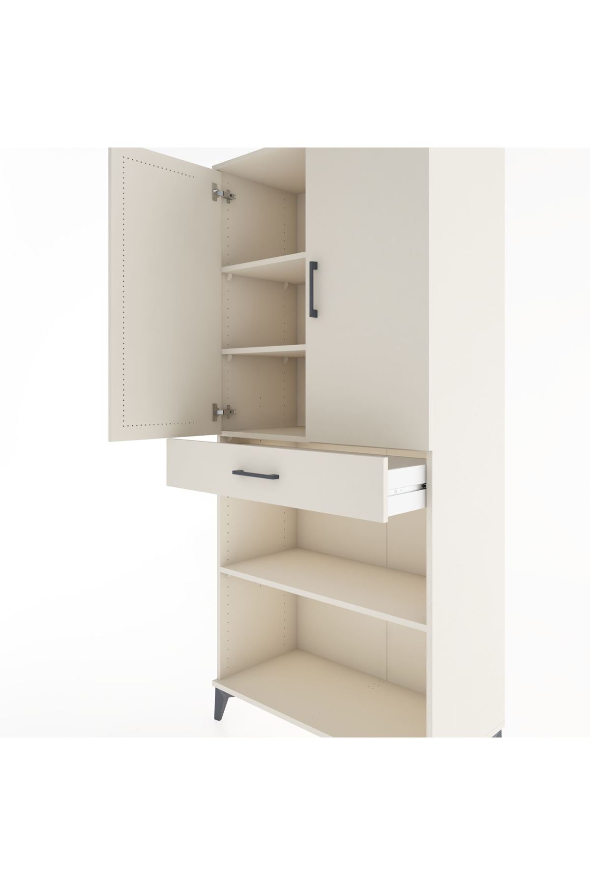 Hyperion Dolap 4 Raflı Tek Çekmeceli 2 Kapaklı 88x44x195 - S60M072V1B