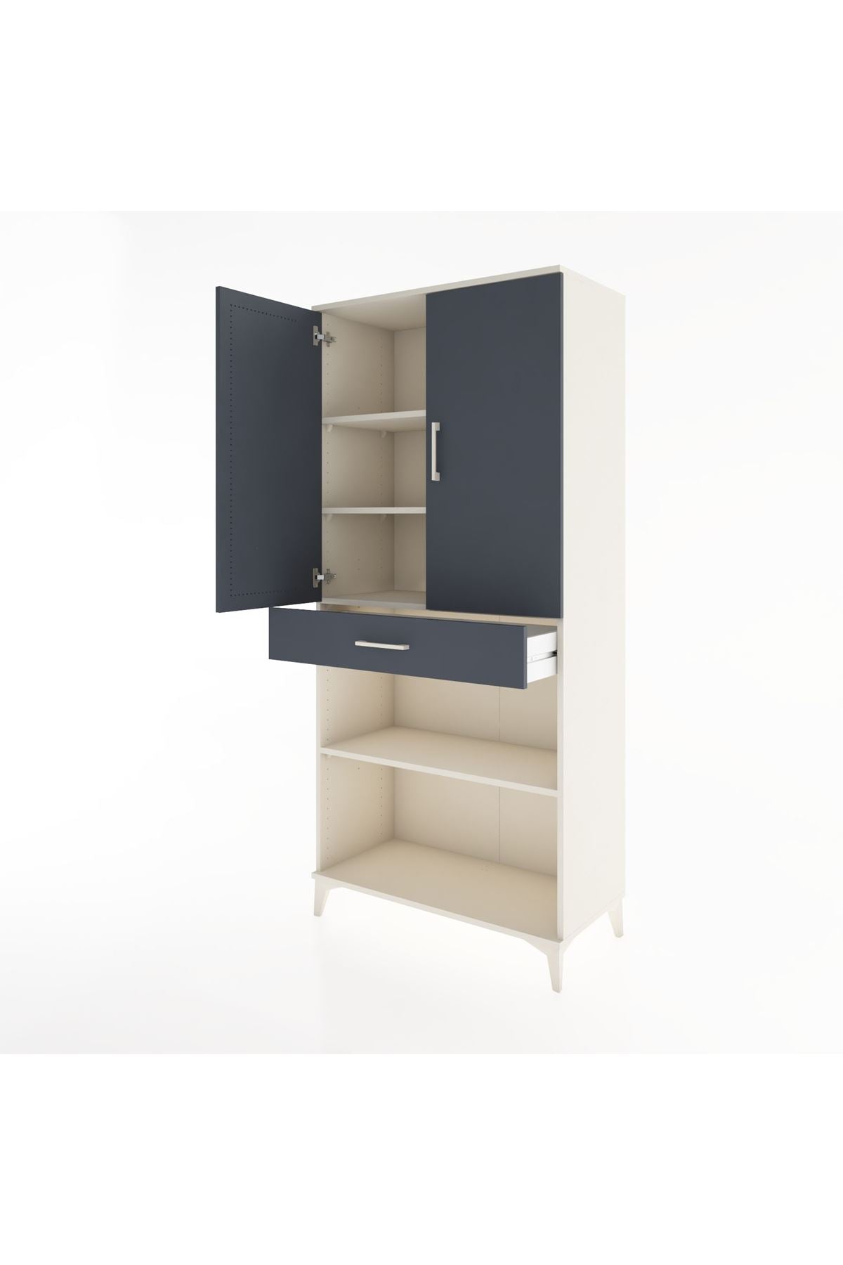 Hyperion Dolap 4 Raflı Tek Çekmeceli 2 Kapaklı 88x44x195 - S60M072V2B