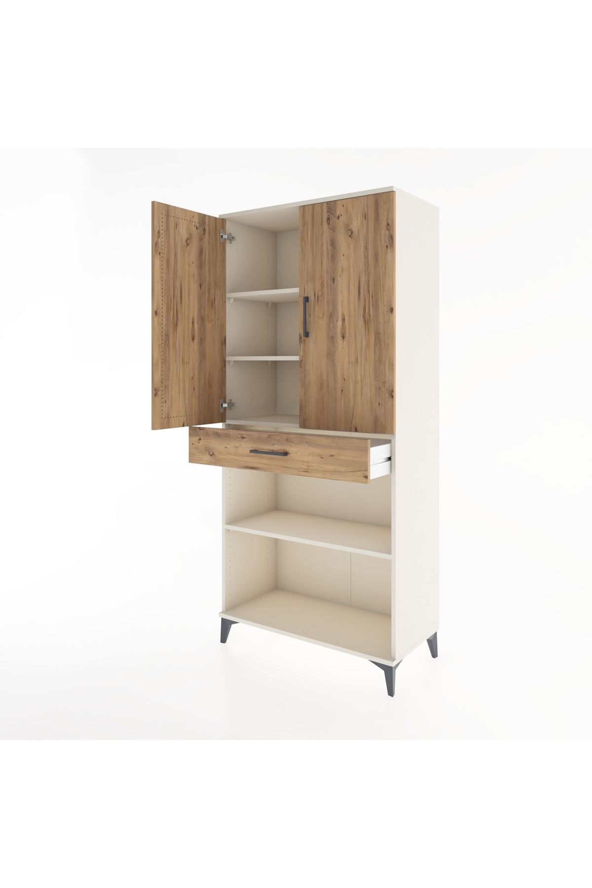Hyperion Dolap 4 Raflı Tek Çekmeceli 2 Kapaklı 88x44x195 - S60M072V3B