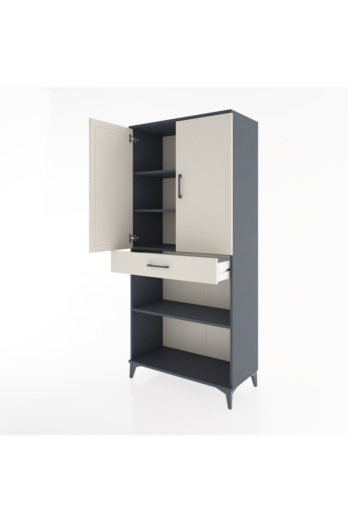 Hyperion Dolap 4 Raflı Tek Çekmeceli 2 Kapaklı 88x44x195 - S60M072V4B