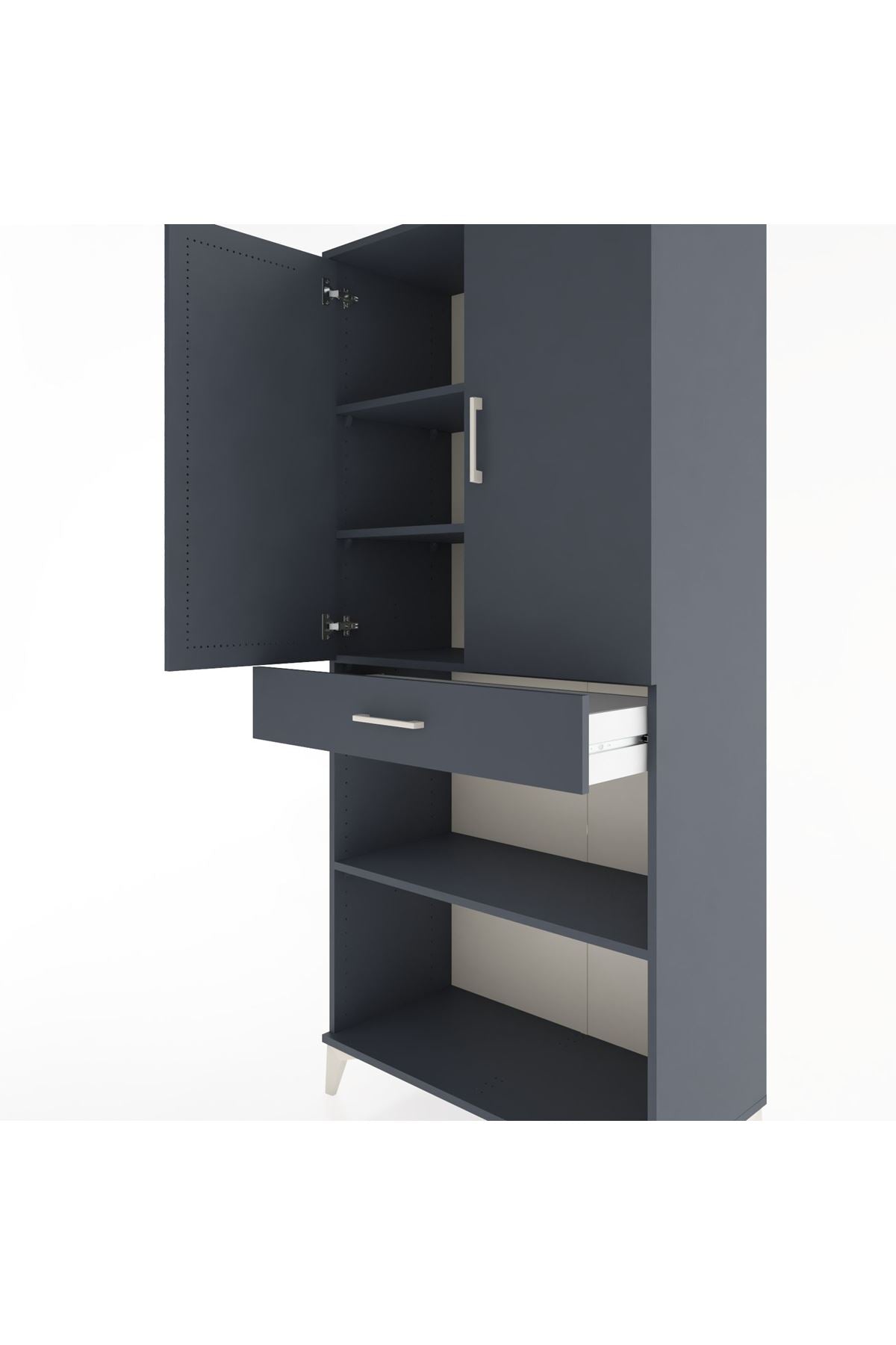 Hyperion Dolap 4 Raflı Tek Çekmeceli 2 Kapaklı 88x44x195 - S60M072V5B